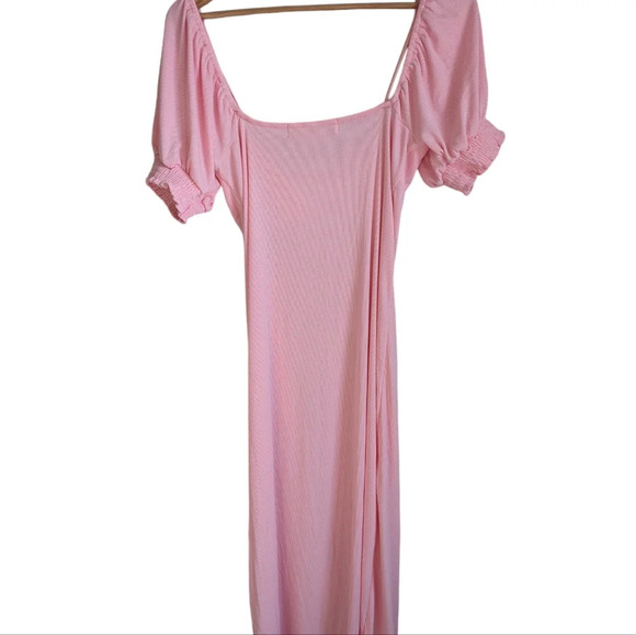 Free People Beach Bel Air Midi Dress Pink Medium Feminine Resort Date Sundress - Picture 8 of 9